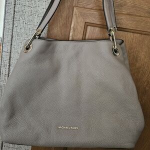 Michael Kors Taupe Leather Shoulder Bag